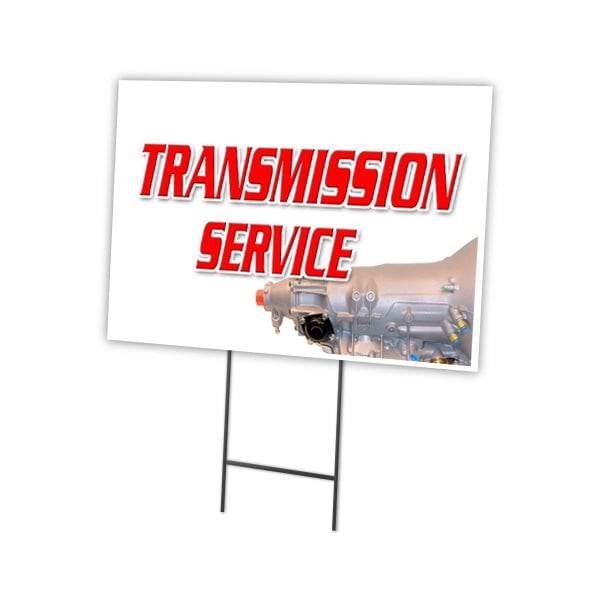 Transmission Service Yard Sign & Stake outdoor plastic coroplast window, C-2436 Transmission Service